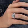 Superfine Bestseller Jewelry: Drip Oil Inlaid Aquamarine and Zirconia Diamond Lace Ring.