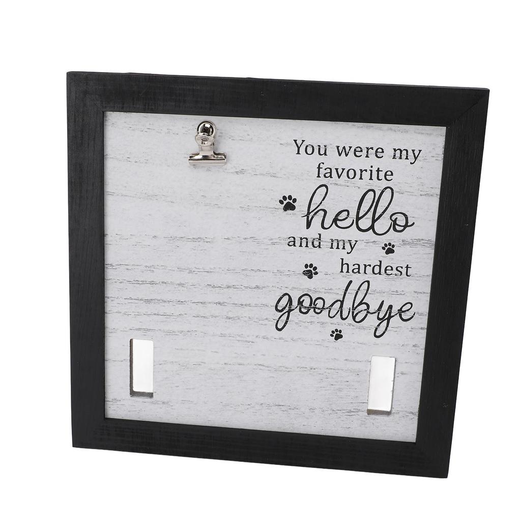 Pet Memorial Picture Frame Wooden Stable Display Dog Cat Collar Keepsake Frame for Tabletop Desk