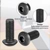 uxcell Hex Socket Bolts, Button Head Hex Socket Cap Screws, M2x6mm, 10.9 Grade, Bolts & Fasteners, Pack of 50