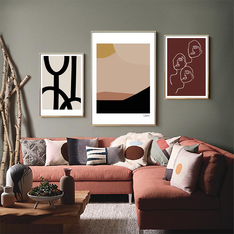 Nordic Literature And Art Niche Morandi Abstract Geometric Line Figures Wall Canvas Posters Painting Prints Living Room Decor