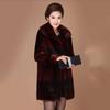 Внесезонная модная норковая шуба, женская темпераментная длинная одежда для богатой матери среднего возраста, свободная меховая шуба из норки, женская прилив