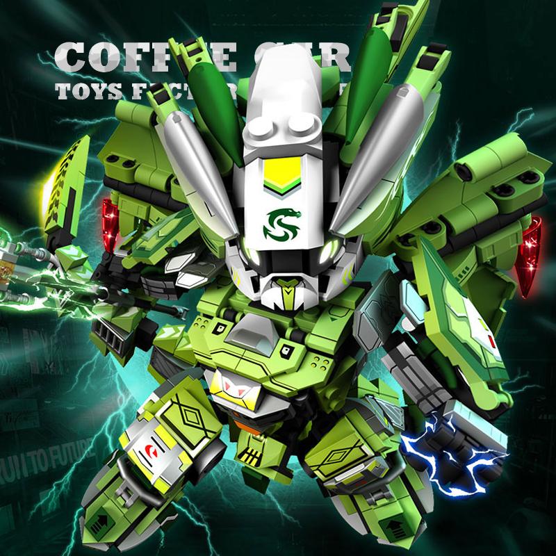 Transformable Dragon Robot Building Kit 2 in 1 Mecha Snake Warrior MOC Bricks 3D Model Action Figure Blocks Toys Adult Kids Gift