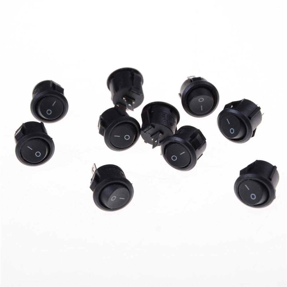 10Pcs 16Mm Small Round Boat Rocker Switches 2 Pin On-Off Rocker Switch