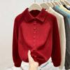 Водолазка утолщенный свитер женский однобортный вязаный жакет топ весна мягкий восковой свободный и тонкий кардиган