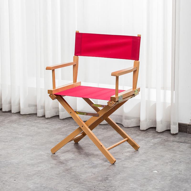 Складной стул режиссера из массива дерева с холщовой спинкой - Барный стул, для улицы, макияжа или рыбалки