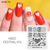Festival 014 Nail Stamps Nail Art Design Beauty Heart-shaped Pattern Stamping Plate DIY Nail Stamping Manicure Template