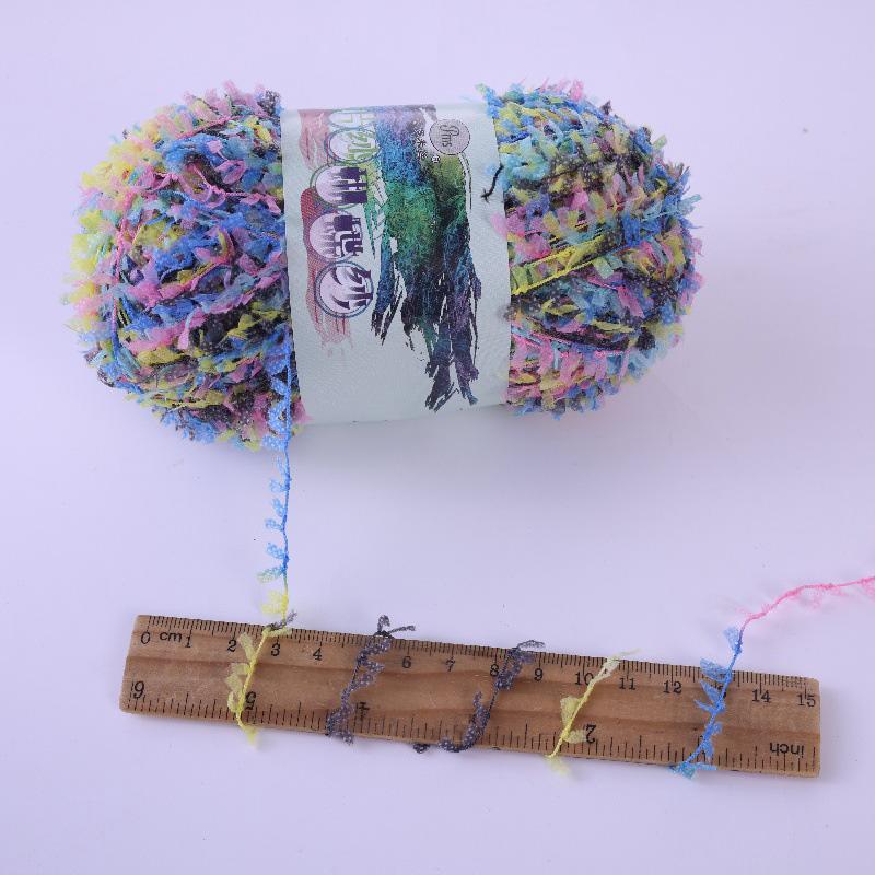 1PC Rainbow 160M Scarf Hat Sweater Colorful 50g/roll DIY Butterfly Paper Yarn Crochet Thread Fancy Blend