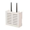 WiFi Router Storage Box Wall Mount Wooden Router Shelf Organizer Power Strip Cable Management Hider Rack for Modem Cable Router Cover