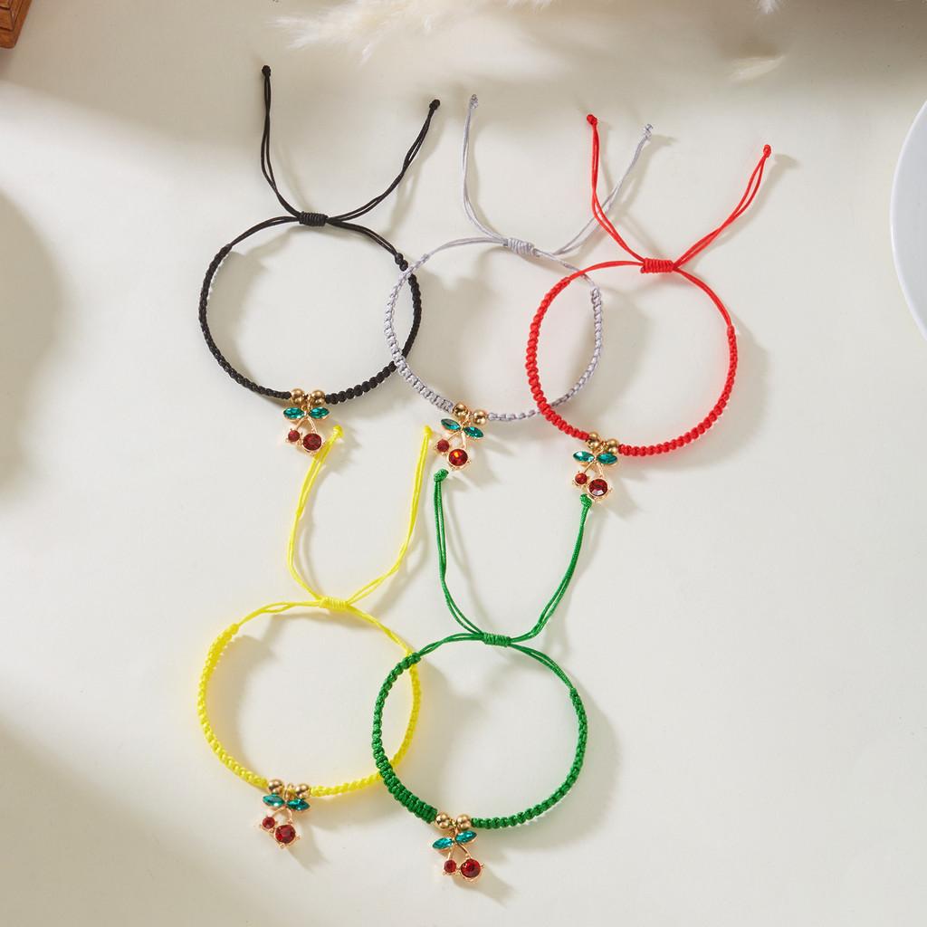 Handcrafted Woven Friendship Bracelet With Fruit Design For Teens And Casual Wear