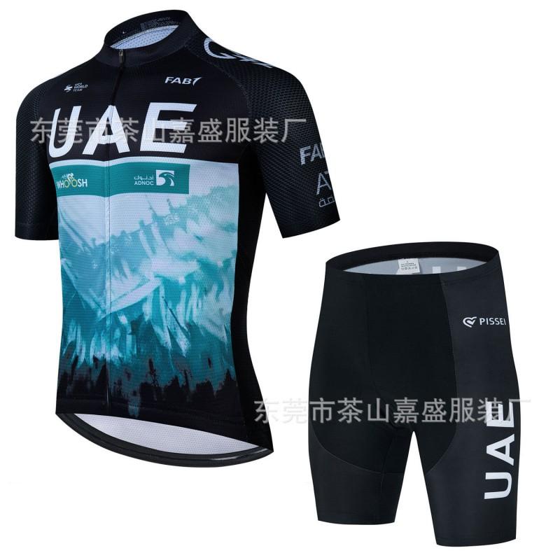 Mens Summer Cycling Jersey Set Short Sleeve Quick Dry Mountain Road Bike Apparel Outdoor Sports