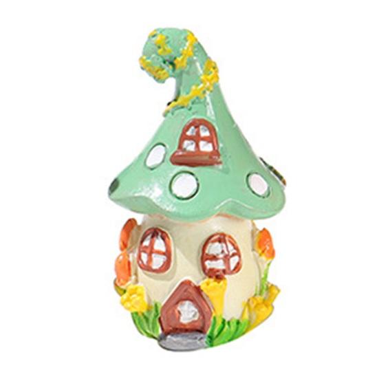 Красивая маленькая гладкая мини-статуэтка домика, сказочный мир, грибной домик, украшение для стола, миниатюрные садовые аксессуары