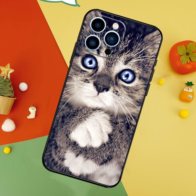 Черный кот с пристальным взглядом Чехол для телефона Для iPhone 17 Pro Max 16 15 14 13 12 11 Pro Max Plus 12 13 Mini 16e 17 Air Чехол