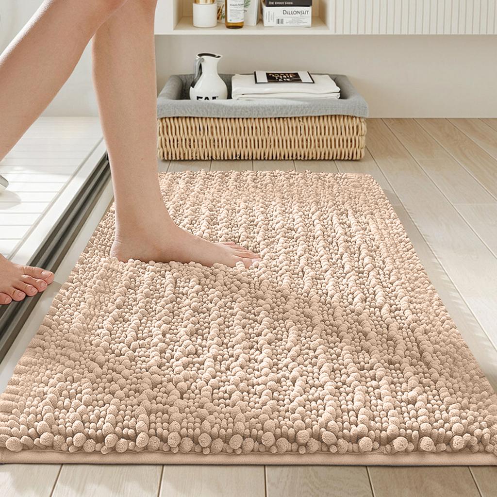 Ванная коврик из микрофибры, очень мягкий, толстый, впитывающий, с длинным ворсом, нескользящий, можно стирать и сушить в машине, подходит для ванных комнат.
