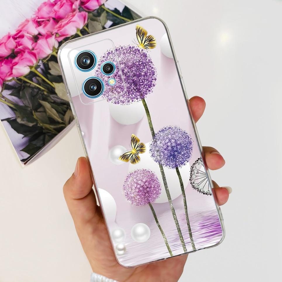RMX3521 Чехол для телефона Realme 9 4G Задняя крышка С узором Сердце Любовь для пары Защита камеры Бампер Для Realme9 Мягкий силиконовый чехол