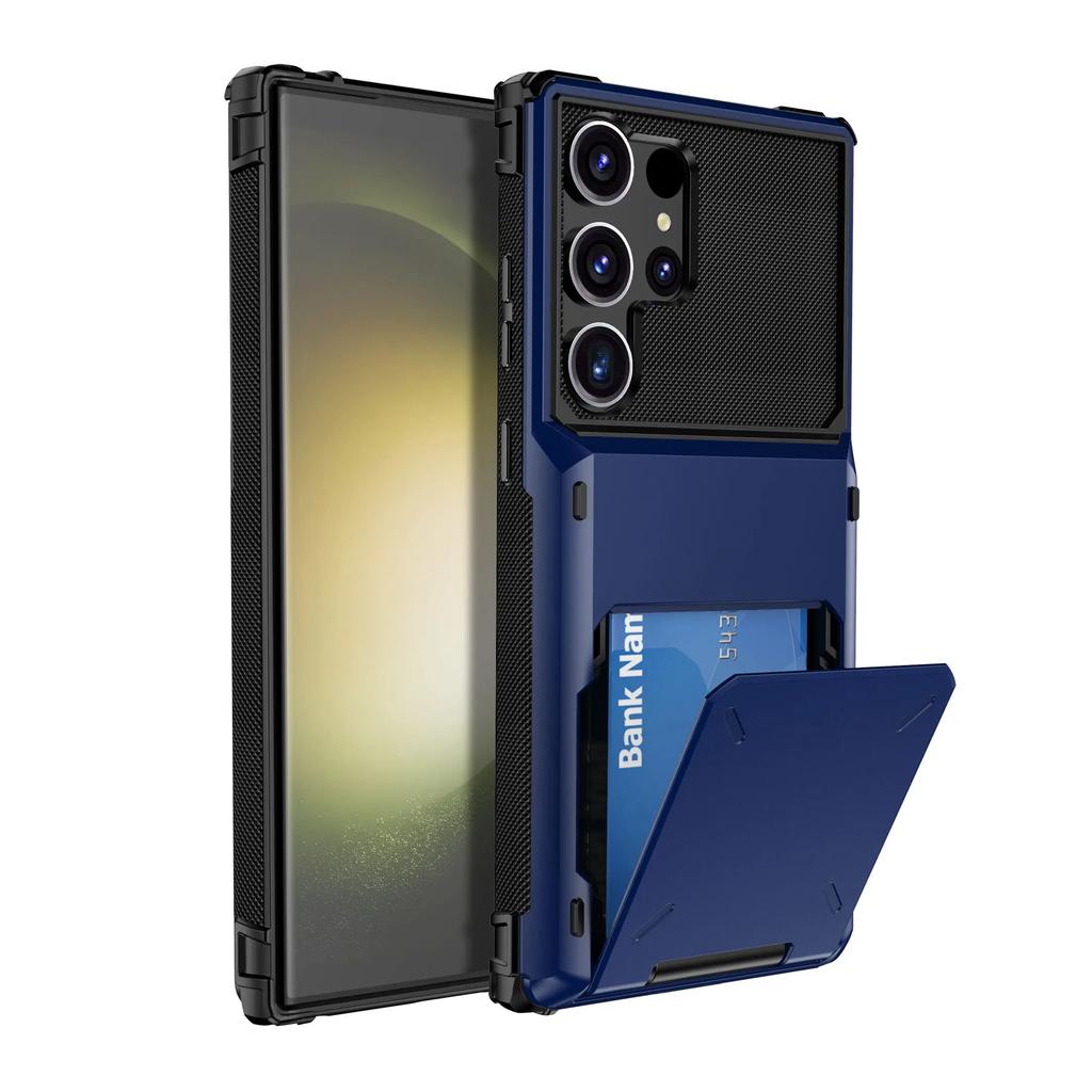 Для Samsung Galaxy S25 S24 Ultra S25 S24 Plus S24 FE Кошелек-чехол с держателем для карт, Двухслойный противоударный чехол для телефона повышенной прочности
