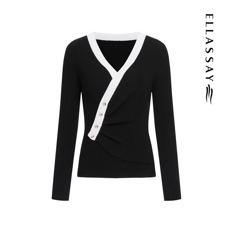 ELLASSAY Расслабленный трикотажный топ с плиссированной талией