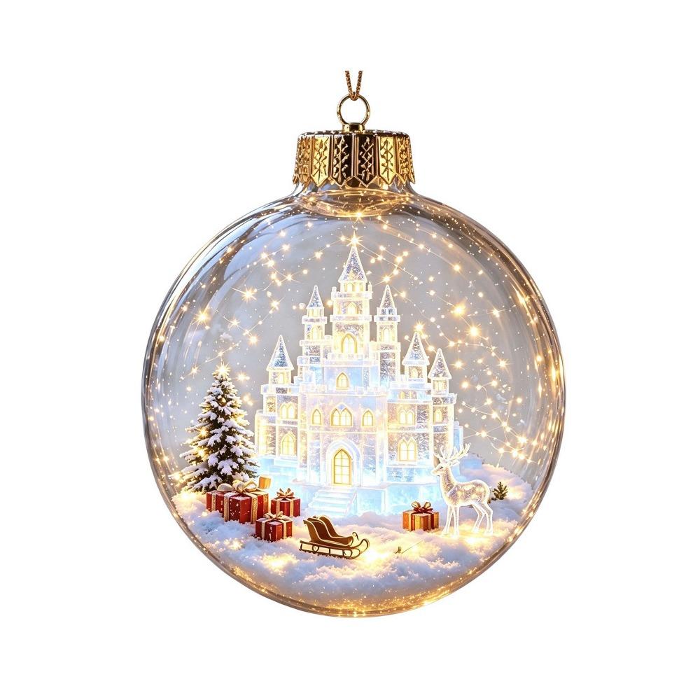 LED Lighted LED Christmas Tree Globe Decor Xmas Snow Globe Ornament  Christmas Tree Decoration