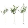 1 ветка искусственного растения, реалистичная свежесть, 6/10, раздвоенная необычная декоративная яркая искусственная олива для балкона