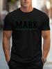 Unisexs Beige Oversized Cotton Tee Legendary Mark Bold Varsity Letter Slogan Crew Neck Short Sleeve Casual Male Street Loose Top
