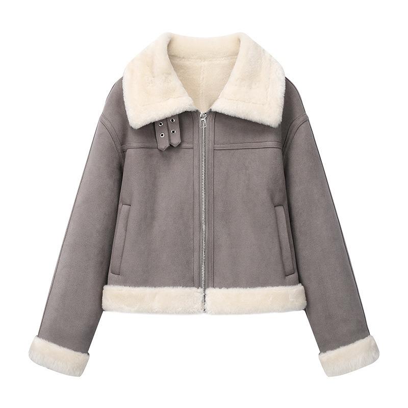Мех интегрированный биомиметический мех зимний новый замшевый короткий пиджак женский 403