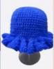 Handmade Crochet Knitted Bucket Hats for Women Outdoor Colorful Ruffled Brim Winter Women's Knitted Beanie Hat for Girl