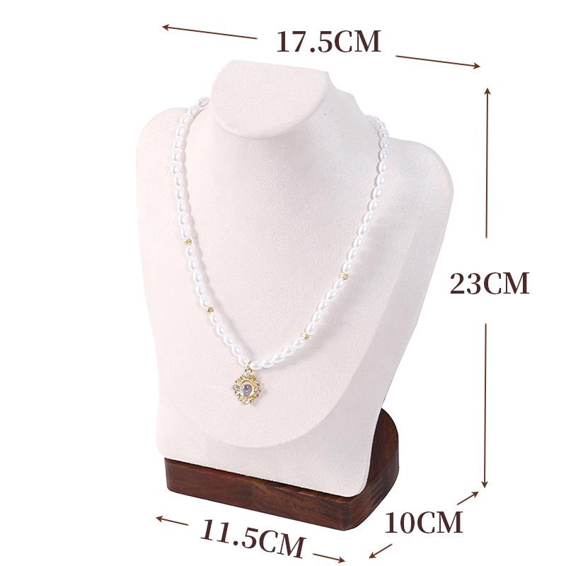 Walnut Jewelry Display Stand Set: Ring Tray & Necklace Mannequin