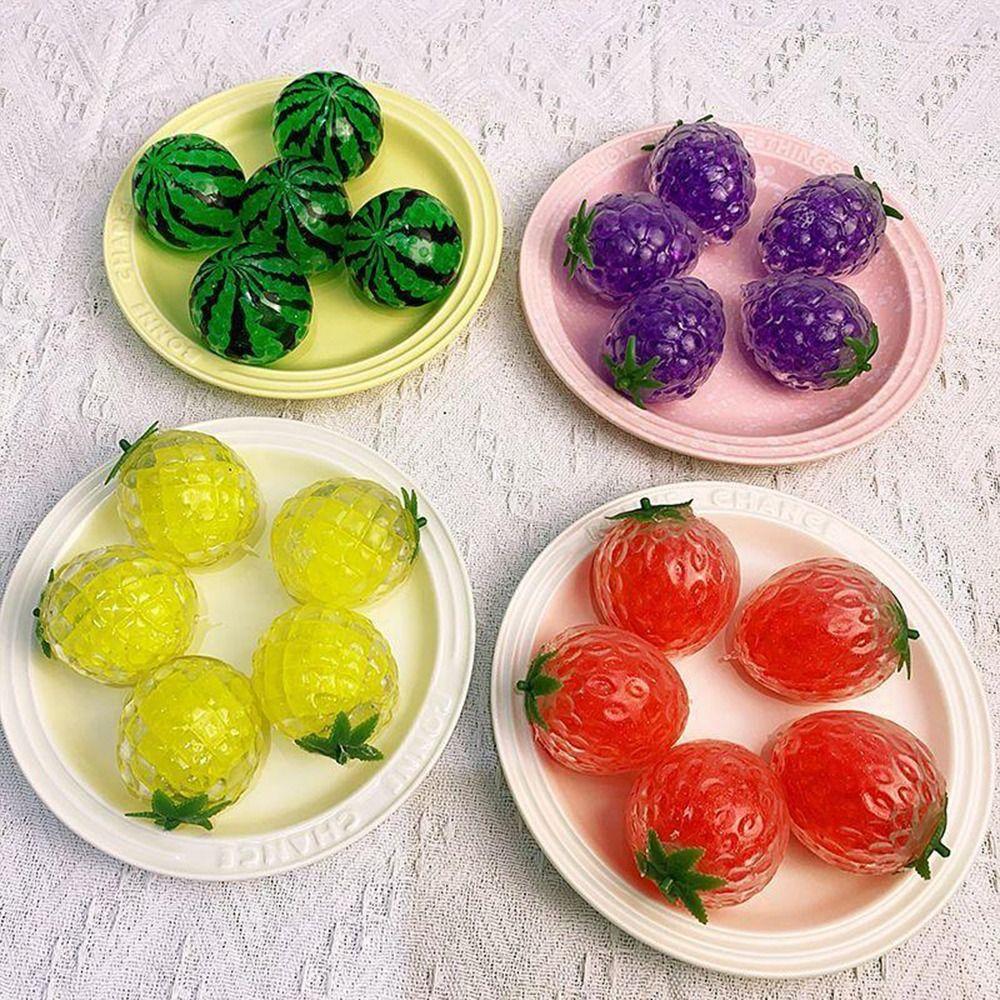 1pc Squishy Texture Fruit Squishy Stress Balls Strawberry Fidget Toys New Dough Ball  Sensory Play