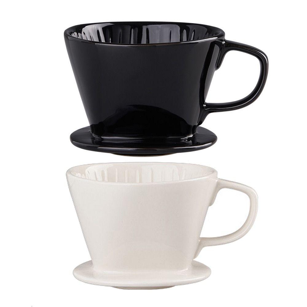Flat Bottom Pour Over Coffee Filter Reusable Cone Drip Holder Ceramic Coffee Dripper Office