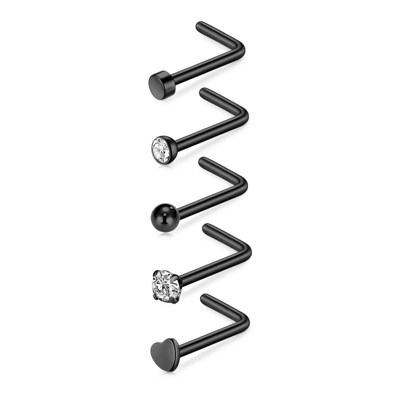 5/6/21 шт 20 г носовые гвоздики из нержавеющей стали ноздри гвоздики винты носовое кольцо пирсинг серебряные золотые сердечки носовые гвоздики