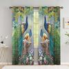 Peacock Flower Curtains For The Bedroom Animal Drapes In Living Room Curtin For Window Home Decor High Shading (70 %-90 %)2 Panel