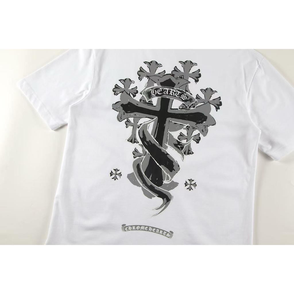 W364 CHROME HEARTS 2025 Summer New High Quality Cotton Round Neck Loose Large Size Men's and Women's T-shirt Couple T-shirt
