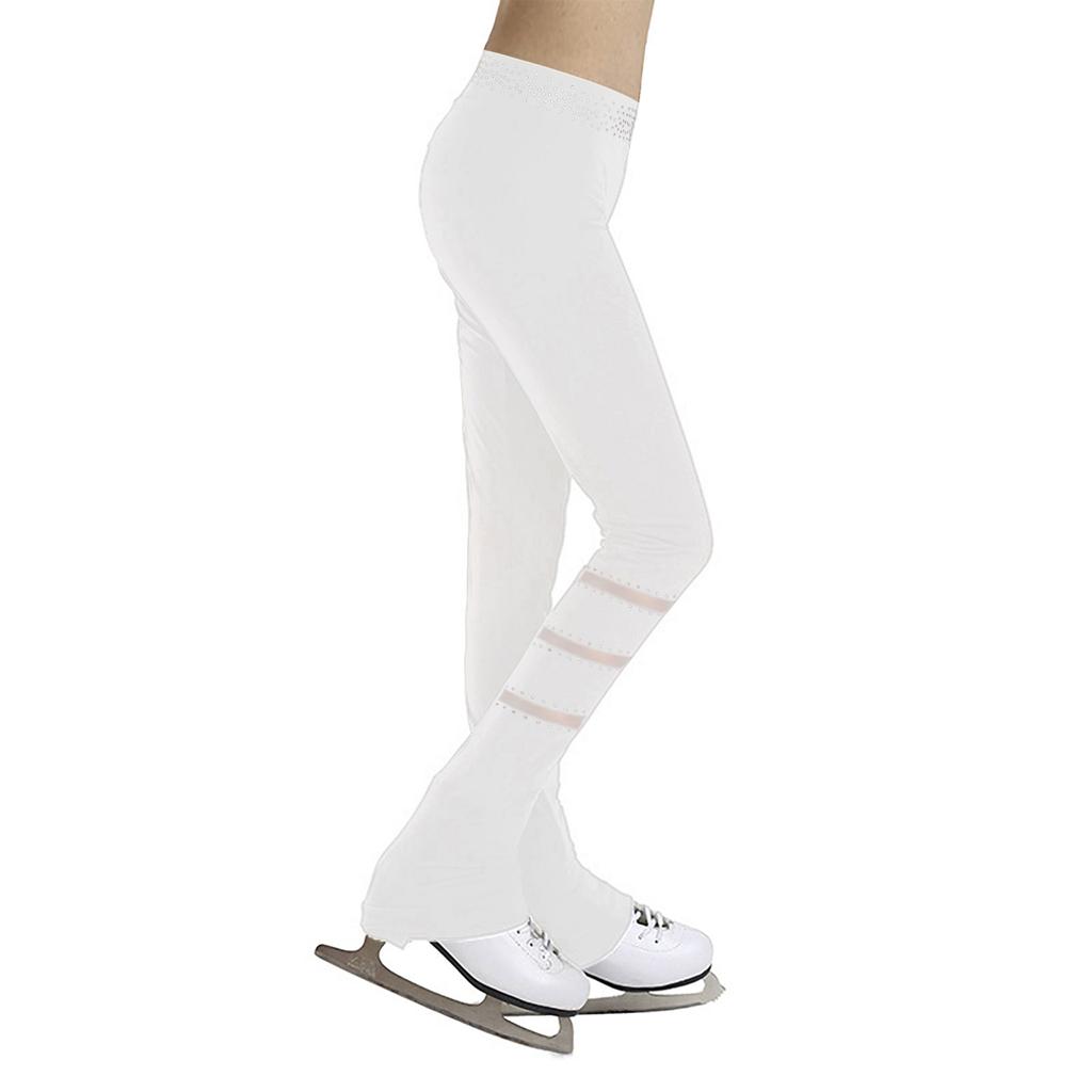 Детские длинные штаны для фигурного катания для девочек, колготки, брюки со стразами, детские леггинсы для катания на коньках