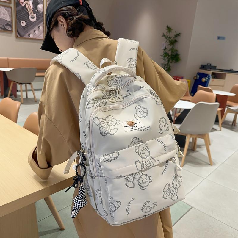 Печатный студенческий школьный рюкзак, нейлоновый рюкзак большой емкости для девочек