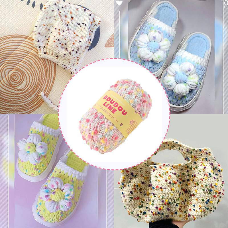 50 г/рулон Разноцветные точки разноцветные для свитера шарфа своими руками ручная вязка мягкая и удобная мохеровая пряжа радужная нить