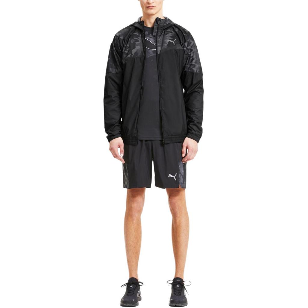 Puma Куртка с капюшоном и застежкой-молнией с камуфляжным принтом Мужские куртки Черные 519377-05
