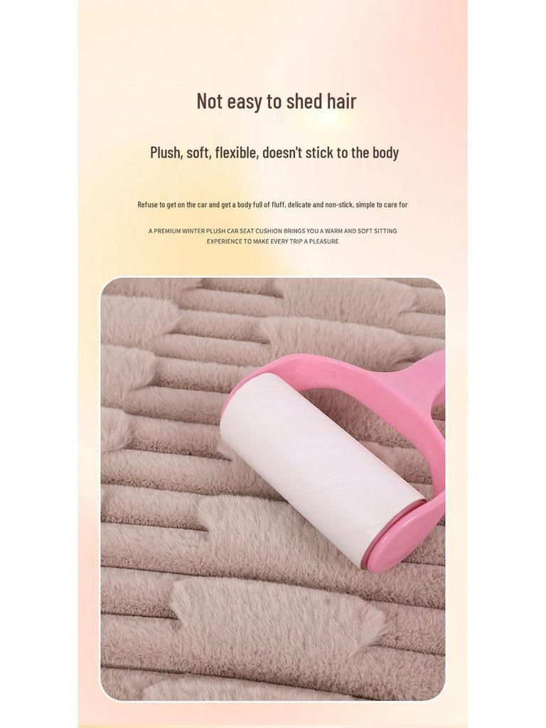 Универсальный Зимний Плюшевый Бамбуковый Набор Подушек для Автосиденья с Подогревом - Нескользящий, Утолщенный, Трехкомпонентный для Тепла и Комфорта