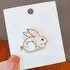 Women Rabbit Shape Brooch Shiny Rhinestones Inlaid Pin Enamel Surface Suit Collar Shawl Scarf Badge Costume Accessories