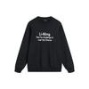 Li Ning Sports Fashion Series свитер с буквенным принтом, длинный рукав, круглый вырез, толстовка унисекс, черный цвет AWDU799-9
