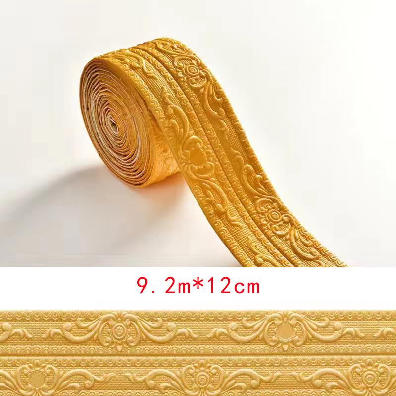 9M 3D Foam Wall Edge Strip Stickers Self-adhesive Corner Waist Line Background Wall Sticker Waterproof Decor Trim Line Skirting