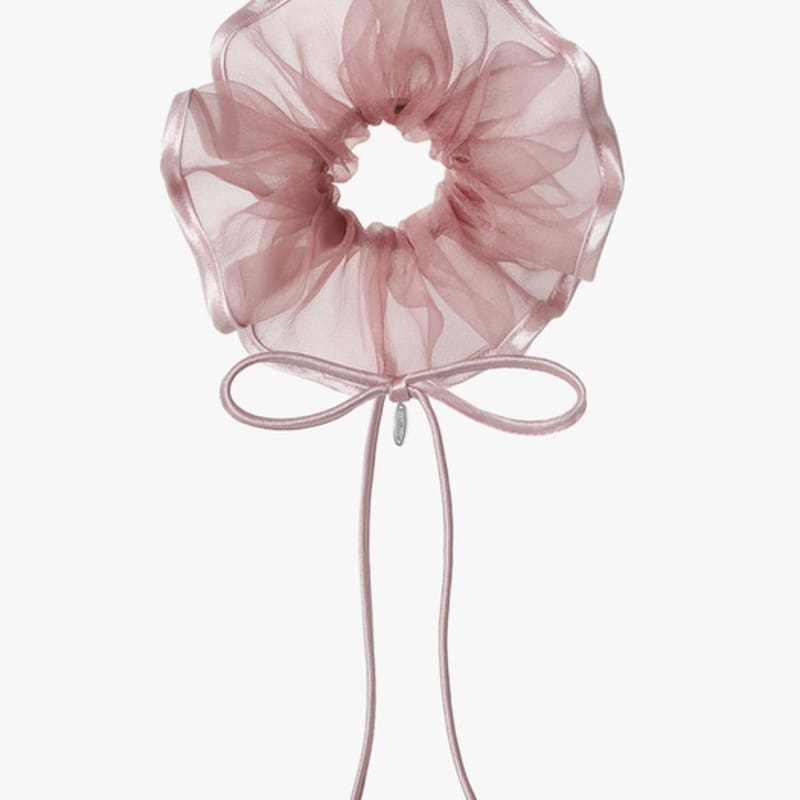 Прозрачная резинка для волос с отделкой лентой mellotory (темно-розовый)