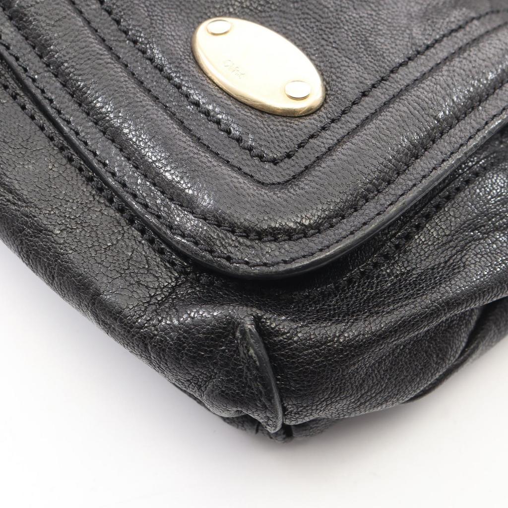 Used Chloe Bay Shoulder Bag leather Black Used Women
