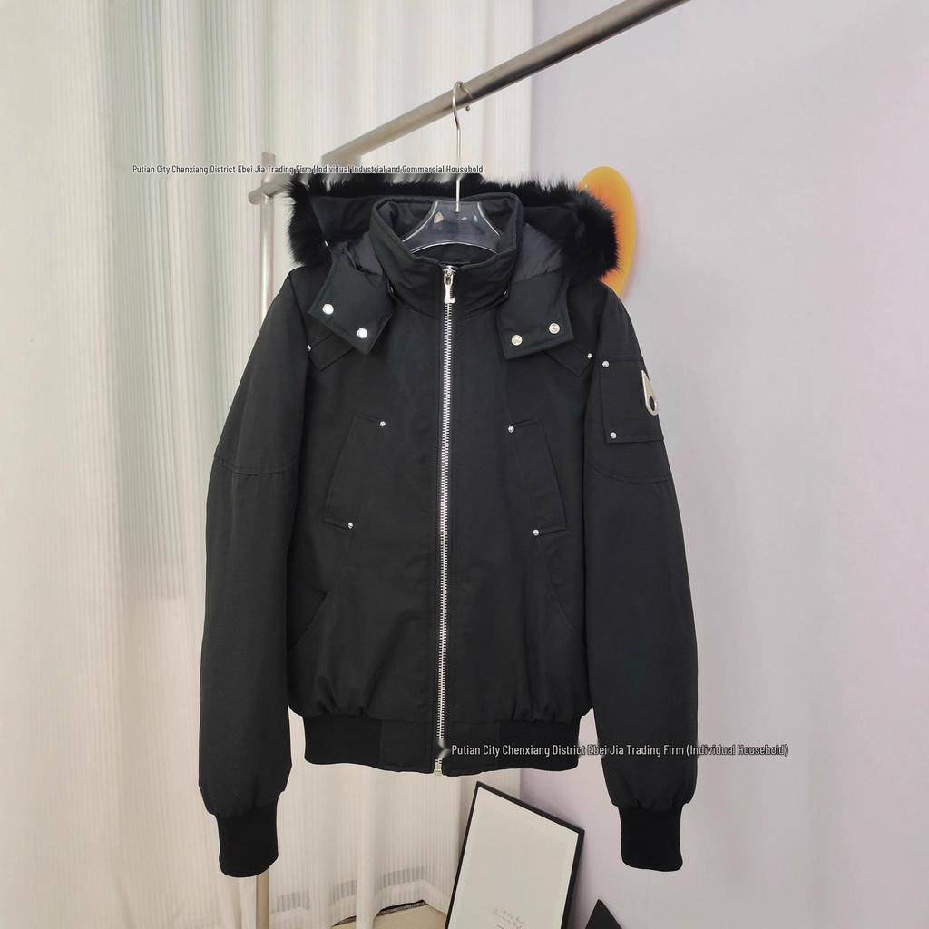 Cross MOOSE Men's Model 02 Bomber Jacket, Small - 3Q Fox Fur Thickened Down Coat