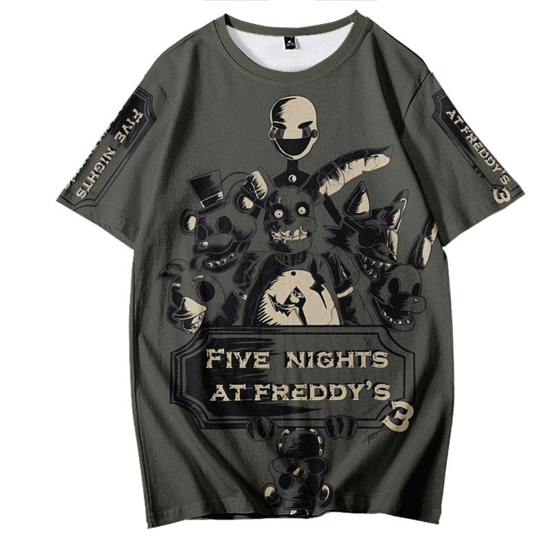 Футболка для мужчин, летняя одежда, фитнес Five Nights At Freddy's, мужская футболка с круглым вырезом в стиле аниме для мужчин, новые мужские футболки большого размера, топы