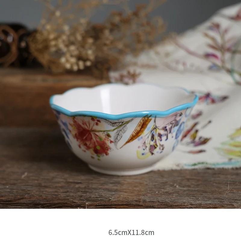 Винтажная керамическая тарелка во французском стиле, легкая, роскошная, элитная, ресторанная, салатная тарелка, домашняя, для послеобеденного чая, десерта, фруктов, плоская тарелка