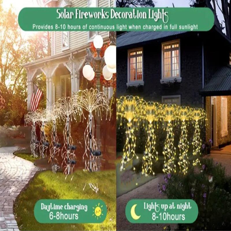 Солнечные фейерверки светодиодные фонари DIY заземленные фонари патио сад небольшой двор украшение водонепроницаемые уличные газонные фонари праздничный декор