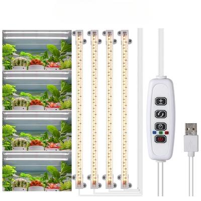 1 шт. светодиодный светильник для роста растений, заполняющий свет, USB-синхронизация, интеллектуальное затемнение, солнечный свет, полный спектр, подставка для цветов, световая полоса для растений