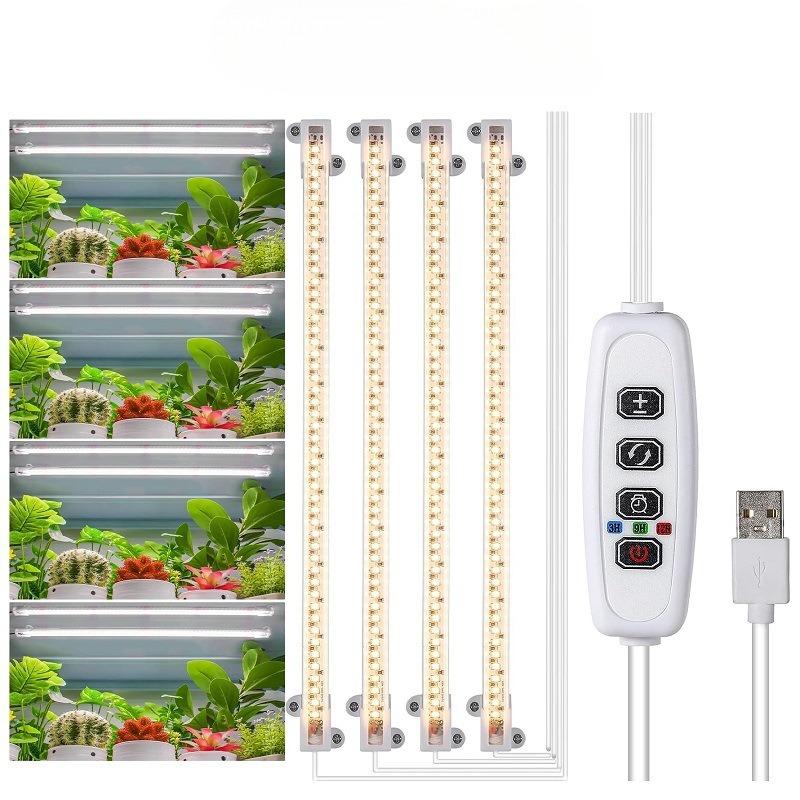 1 шт. светодиодный светильник для роста растений, заполняющий свет, USB-синхронизация, интеллектуальное затемнение, солнечный свет, полный спектр, подставка для цветов, световая полоса для растений