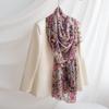 Long Strips of Silk Scarf  High-end Sense Mulberry Silk Scarf  Women's Fresh Small Floral Thin Style  Atmosphere  Big Shawl
