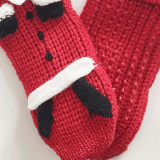 3D Knitted Santa Socks Non-slip Christmas Floor Socks Warm Slipper Socks Funny Santa Socks with Hands Legs Gift for Women