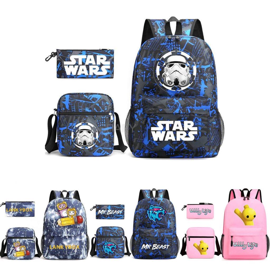 Стильный набор из трех сумок Mr Beast Lightning Cat, идеально подходящий для детей на школьных мероприятиях